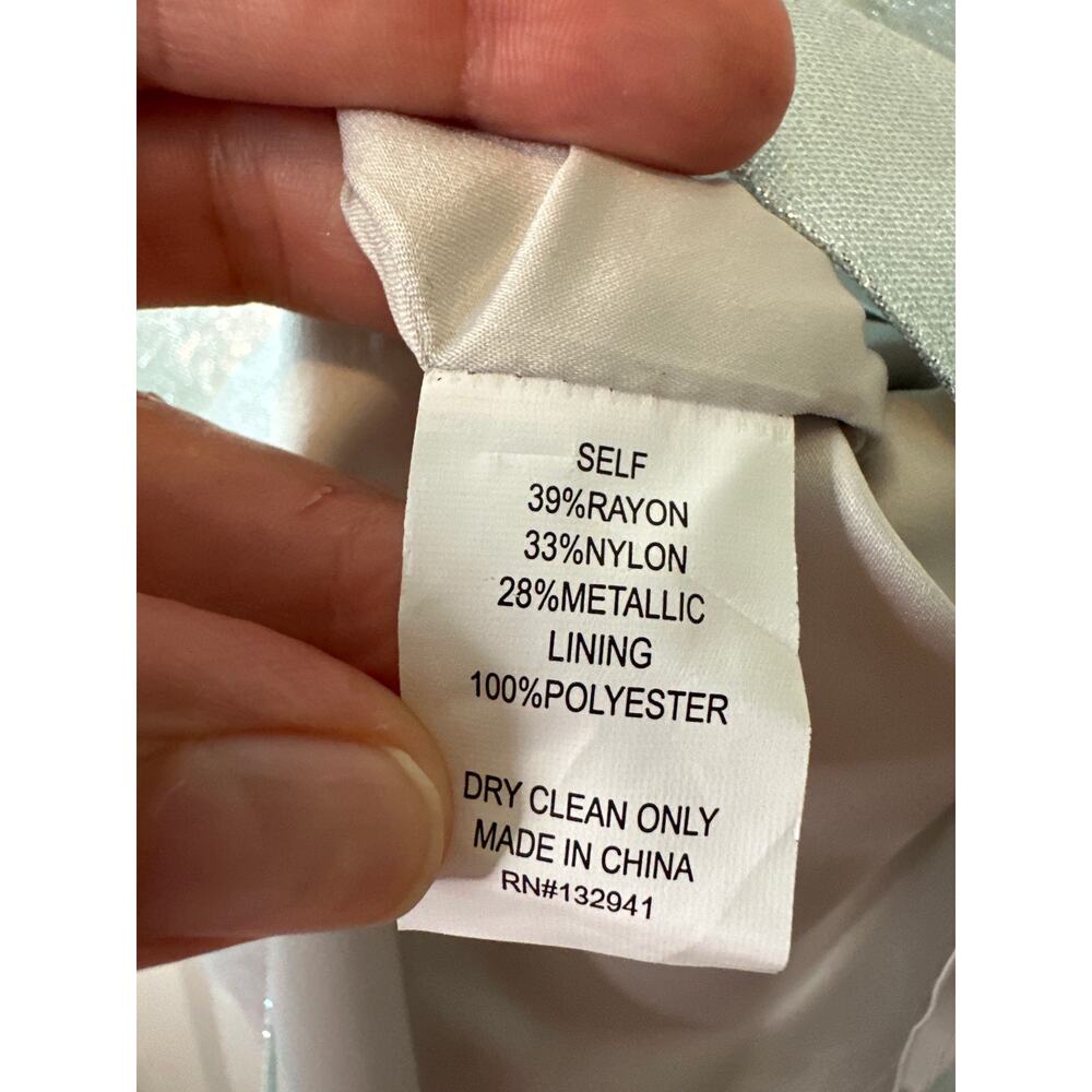 Amanda Uprichard Jordy Metallic Icy Blue Sparkle Mini Cocktail Party Dress Sz S - Picture 13 of 14